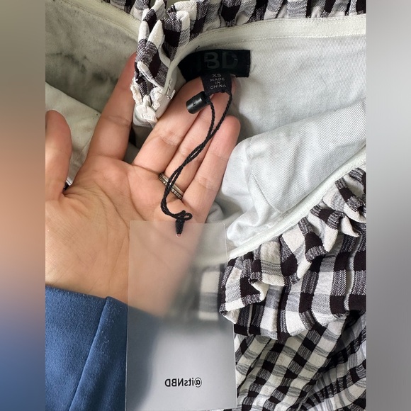 NWT NBD Tiffany Black & White Gingham Strapless Mini Dress Size XS - Picture 6 of 6